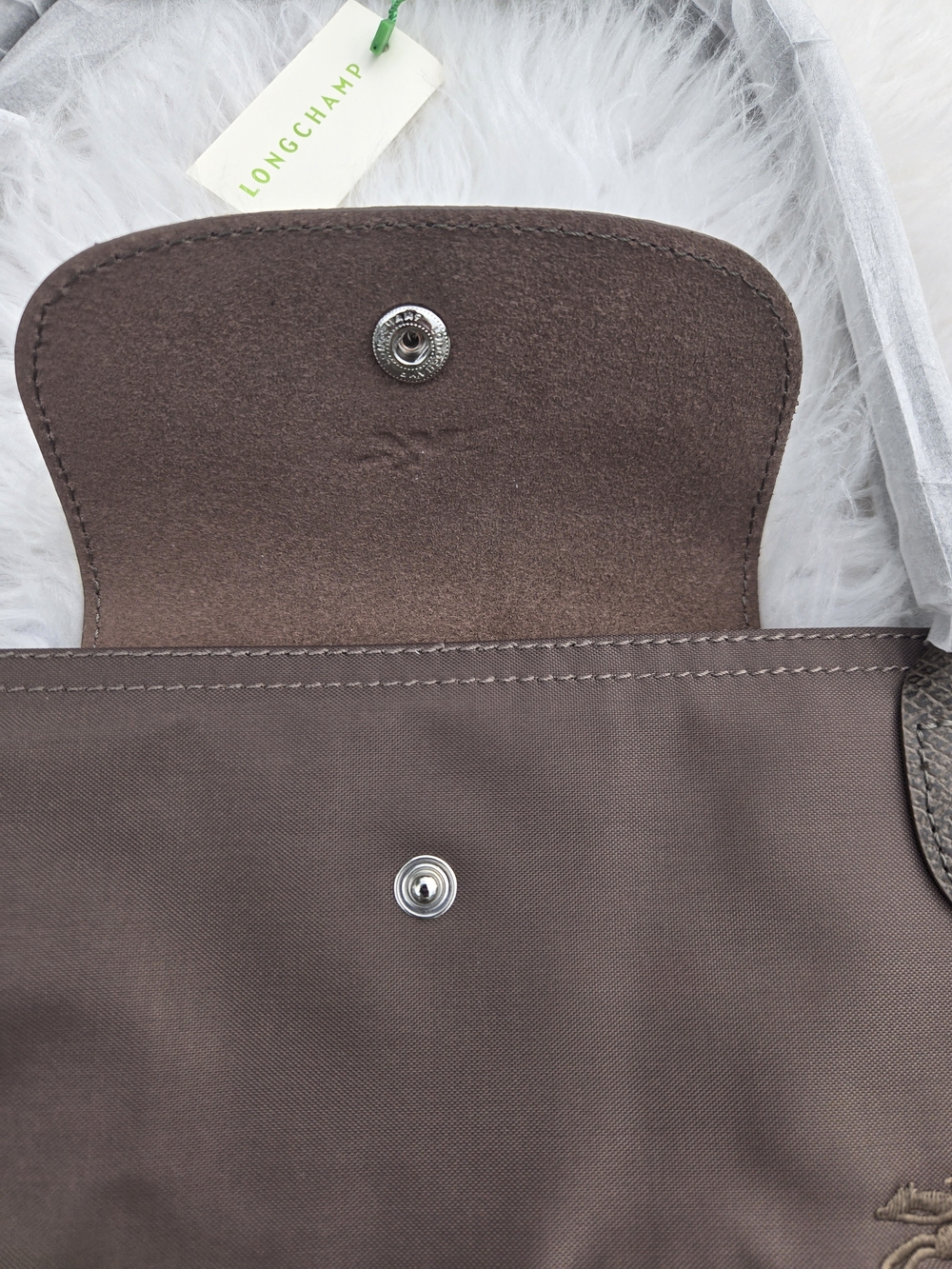 Longchamp Le Pliage Nylon Tote Bag Brown LARGE - Picture 7 of 8